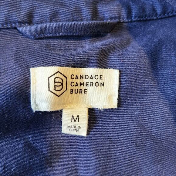 Candace Cameron Bure Cropped Stretch Twill Utility Jacket Navy Blue size M - Picture 4 of 7